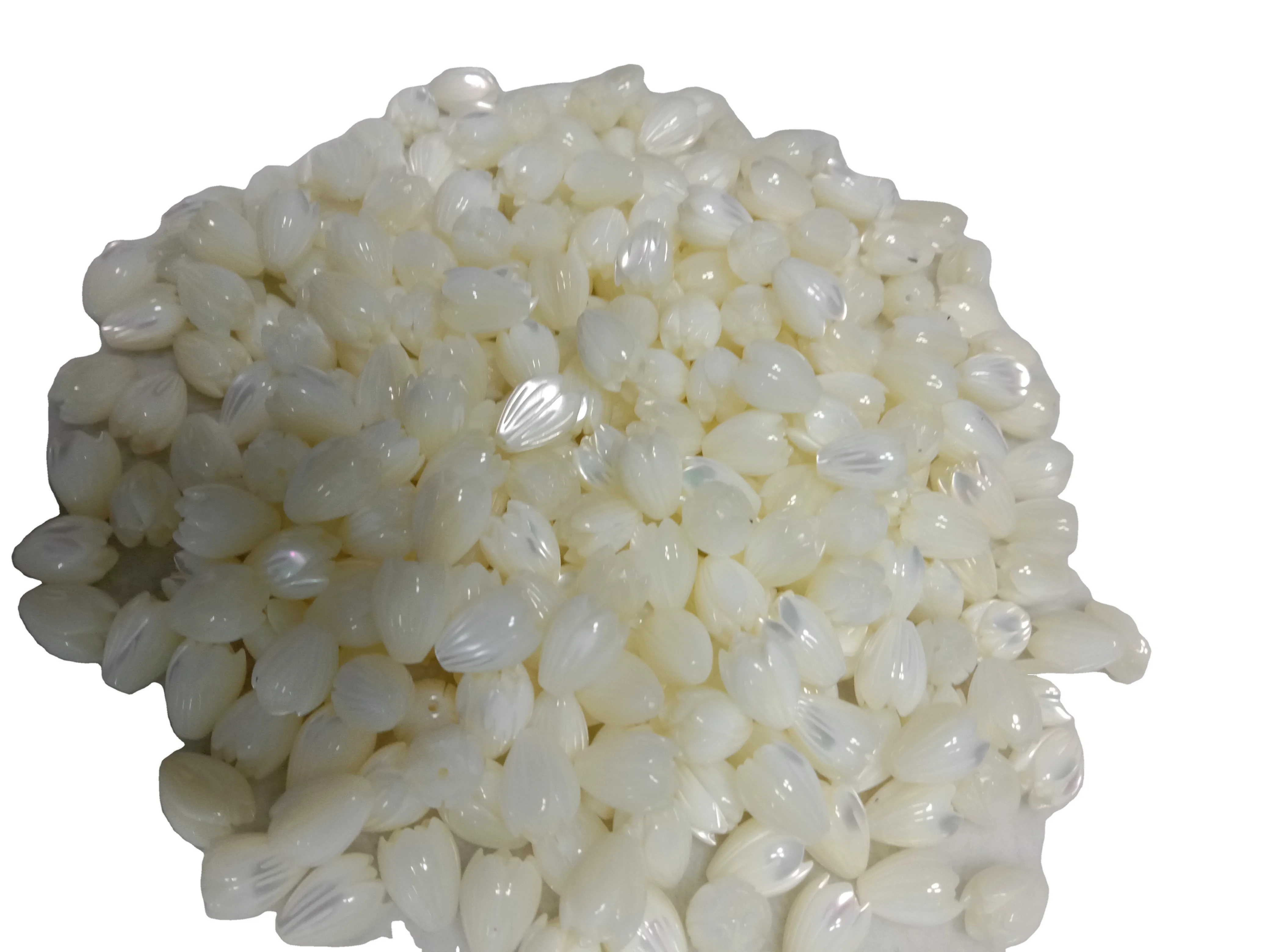 Natural White Shell Vintage Tulips White MOP Flower Beads White Mother of Pearl Tulip Flowers 10X13