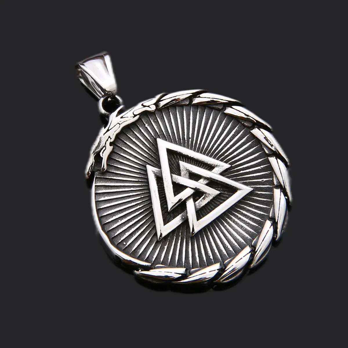 trade assurance viking vintage thor hammer necklace stainless steel nordic wolf head pendent religious men accessories