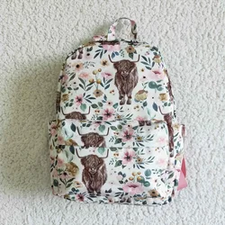 Toddler Spring Arrival Kids Girl Alpine Cow Flower Backpack Bag Boutique Wholesale Baby Girls Children Clothing