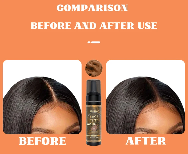 Professional Hair Color Mousse for Black Women Lace Tint Mousse Fast Drying No Residues Waterproof Lace Tint Foam 200ml. 7.06oz