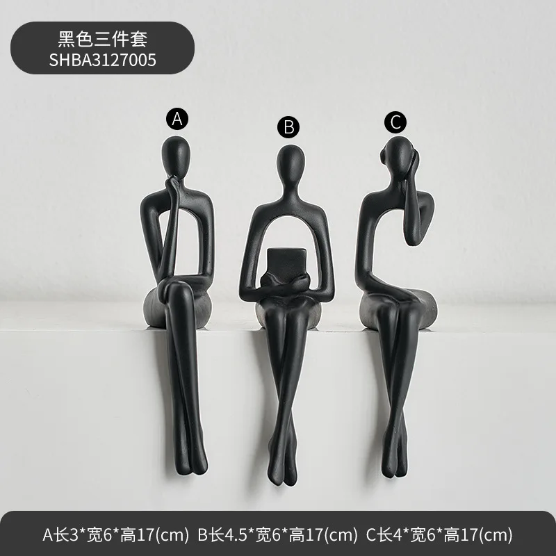 Custom Resin Crafts Sitting Figures Living Room Wine Cabinet TV Cabinet Light Luxury Abstract Decoration Resin Figurine