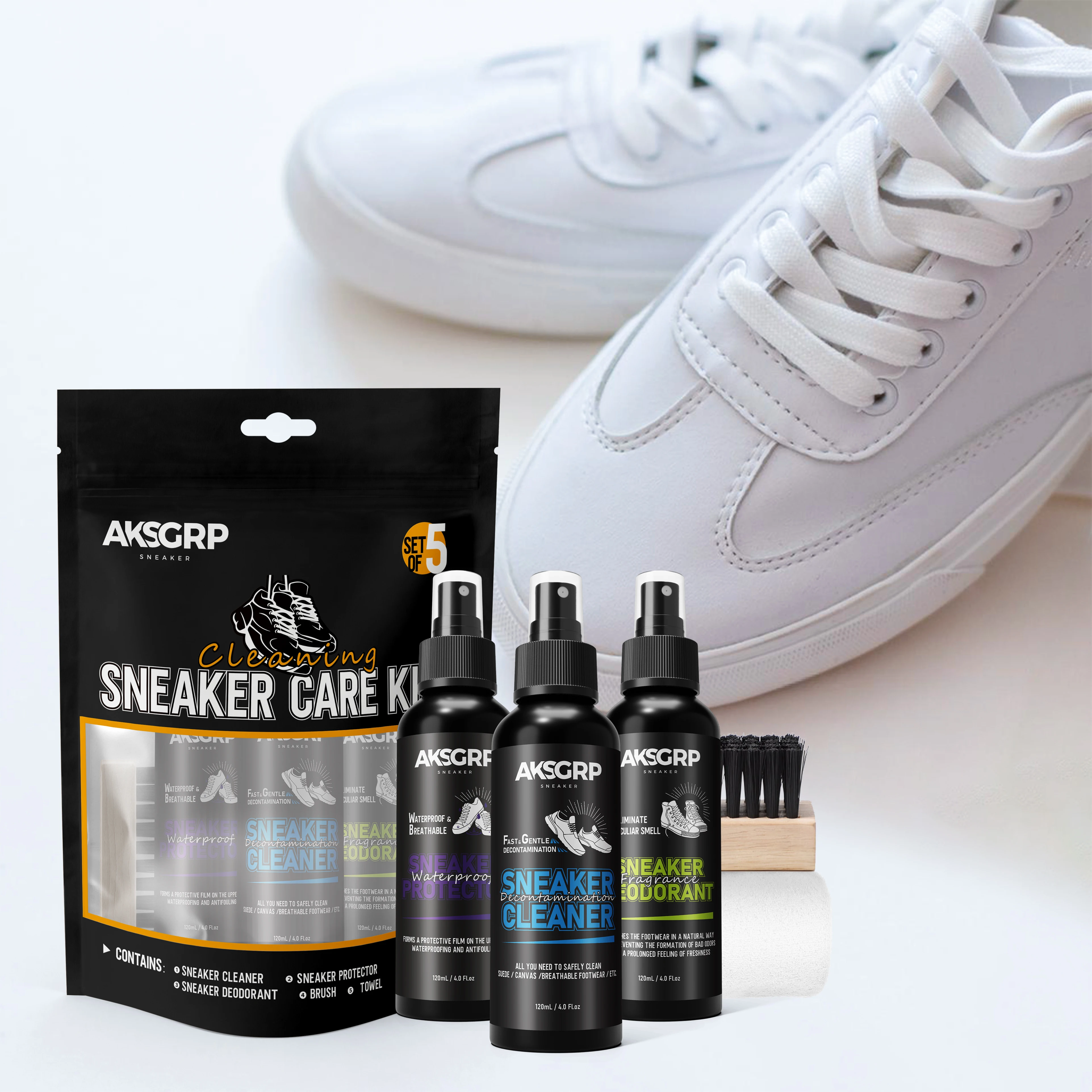 AKSGRP   Factory Wholesale Shoe Cleaner Set Shoe Care Kit Sneaker Shoe Cleaning Kit