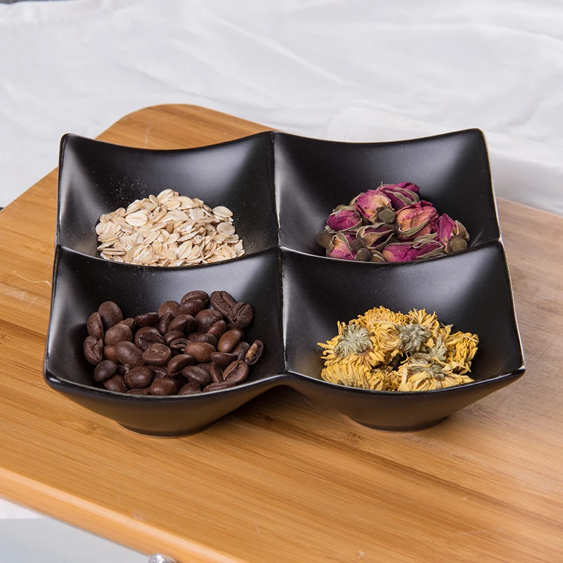 
Hot Sale Home Hotel Restaurant Porcelain Four Squares Dishes Wholesale Ceramic Dishes Plates 6.5Inch 