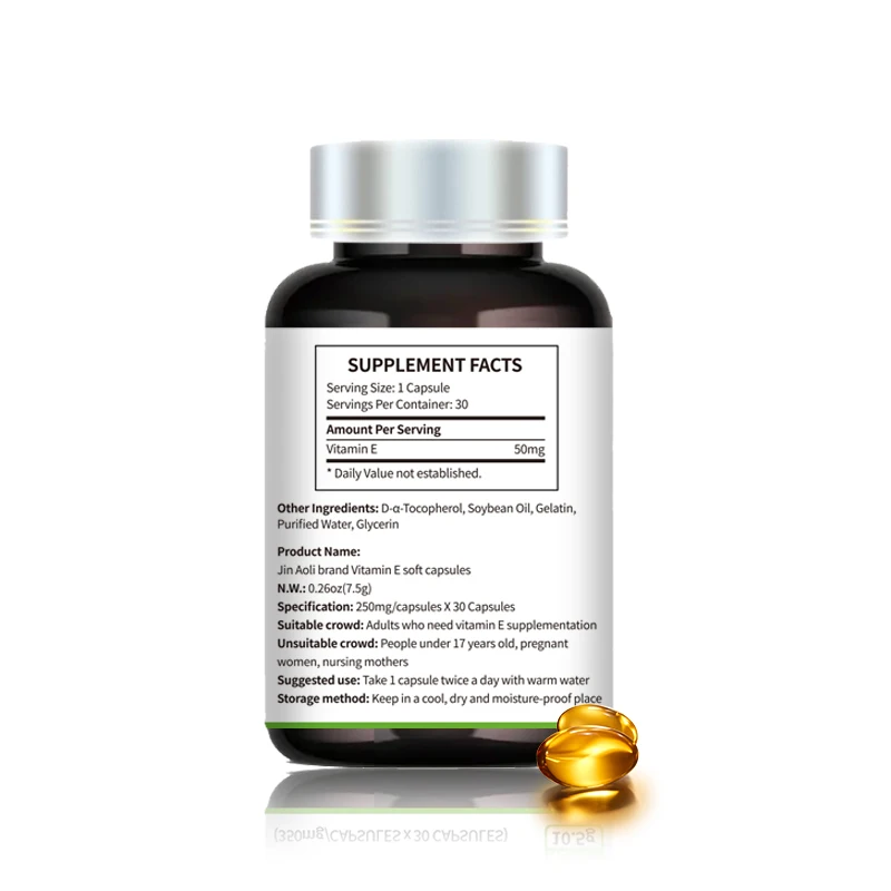 CFLCFH Vitamin E Capsules Antioxidant Supplements Soft Gels 30Pcs/Bottle OEM/ODM