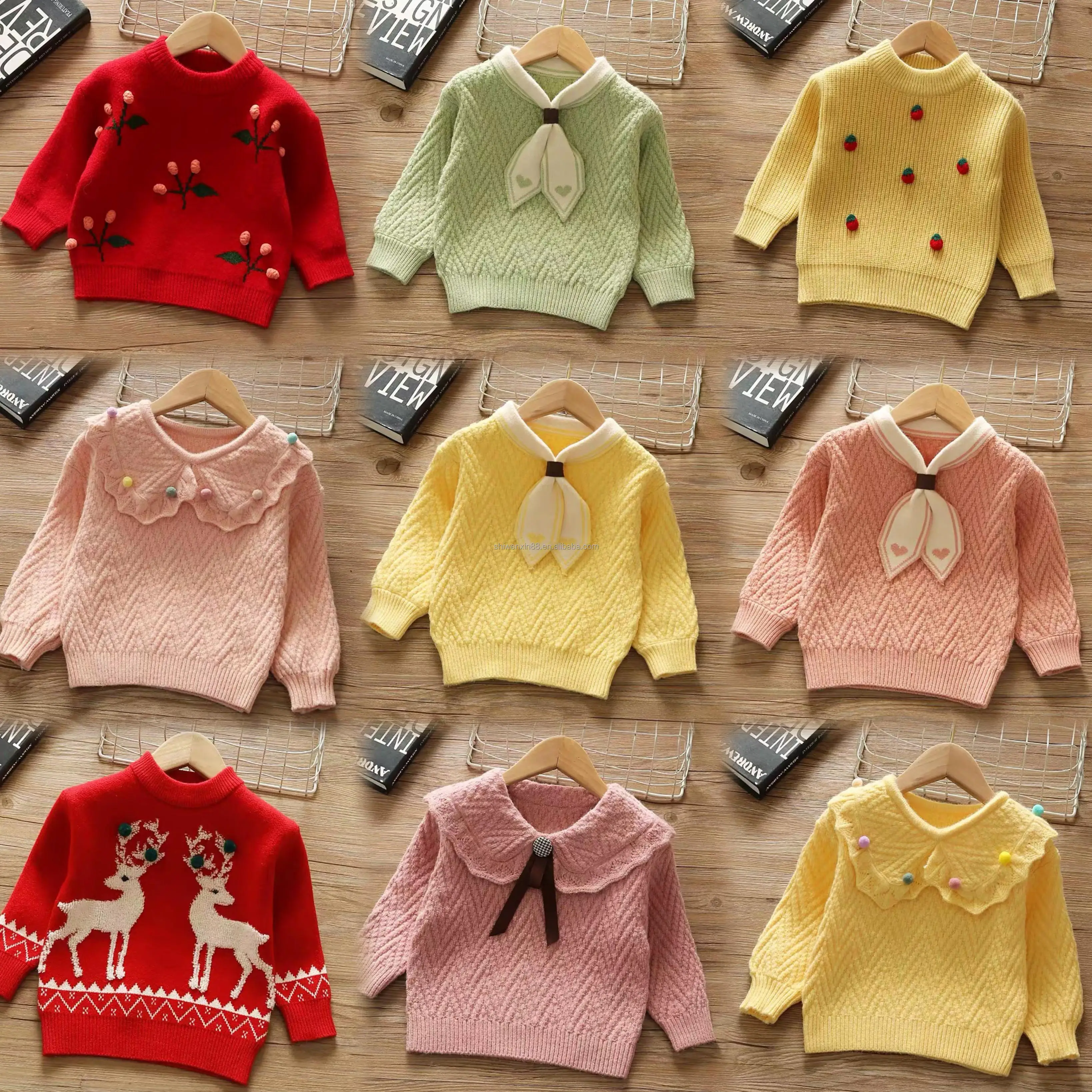 Новый высококачественный трикотаж из органической шерсти для детей низкая цена девочек стильный детский с принтом животных От 5 до 13 лет