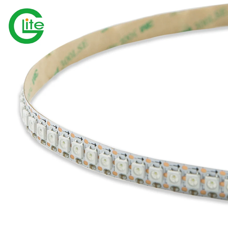 Glite Addressable WS2812 Digital RGB 144LEDs/m DC5V IP20 LED Light with smd5050 chips Remote Led Strip for hotel