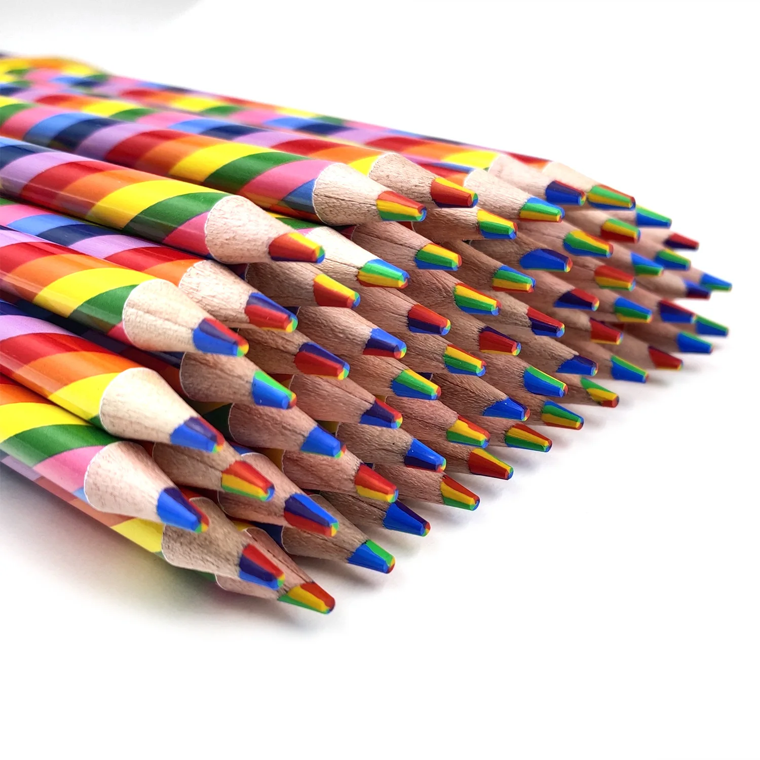 BESTLINE Wooden Multi-color rainbow Pencils Environmentally Friendly Pen Mixed Color Lead Multi Magic Color Wood Drawing Pencil