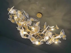 Dining Table Pendant Lighting Modern Banquet Hall Large Ginkgo Page Chandelier