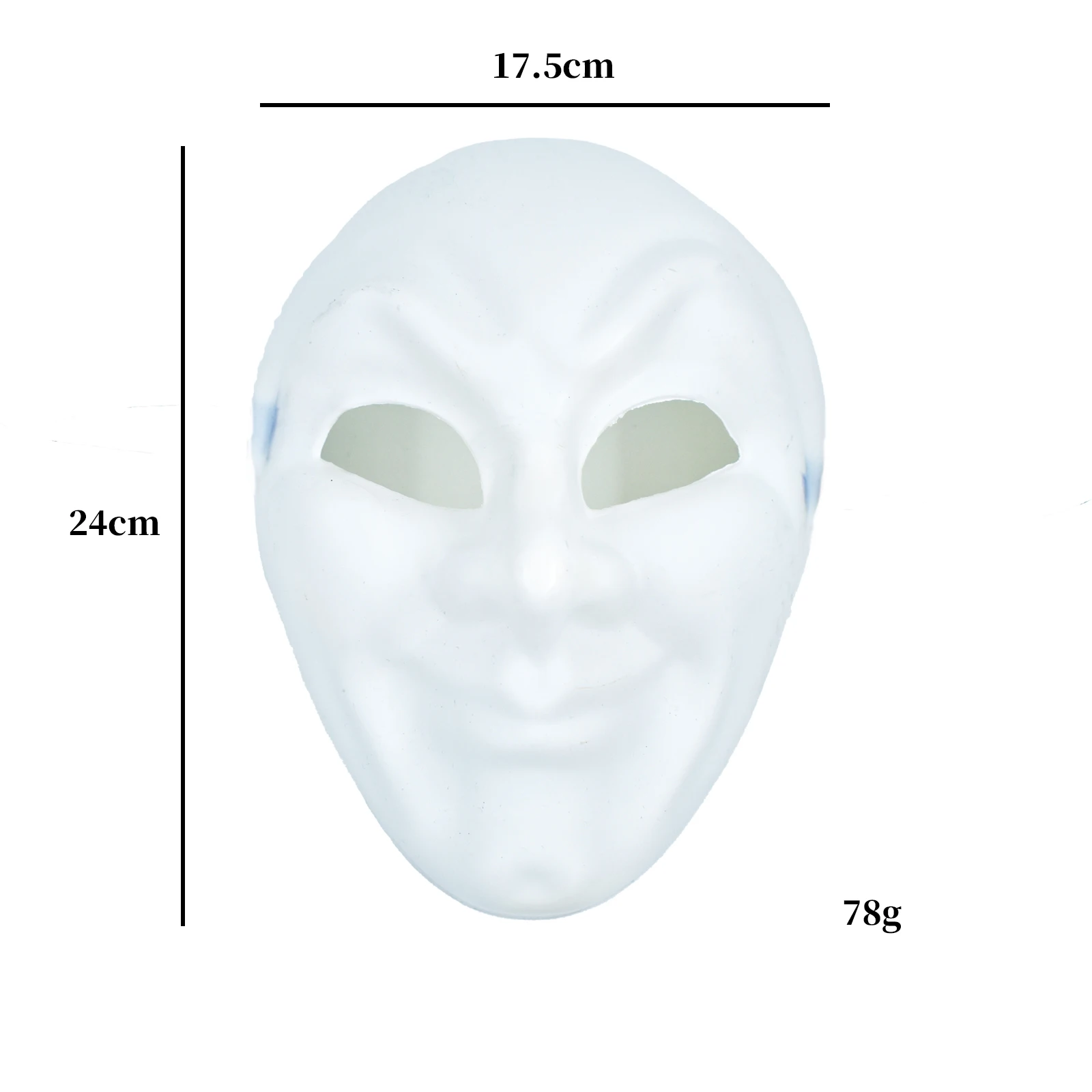 Custom PP Full Face White Mask Halloween Masquerade Mask For Adults Carnival Party Decoration