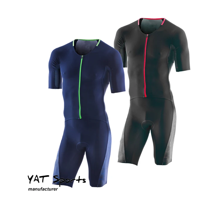 Customization Men triathlon clothing one piece short sleeve triathlon suit apparel