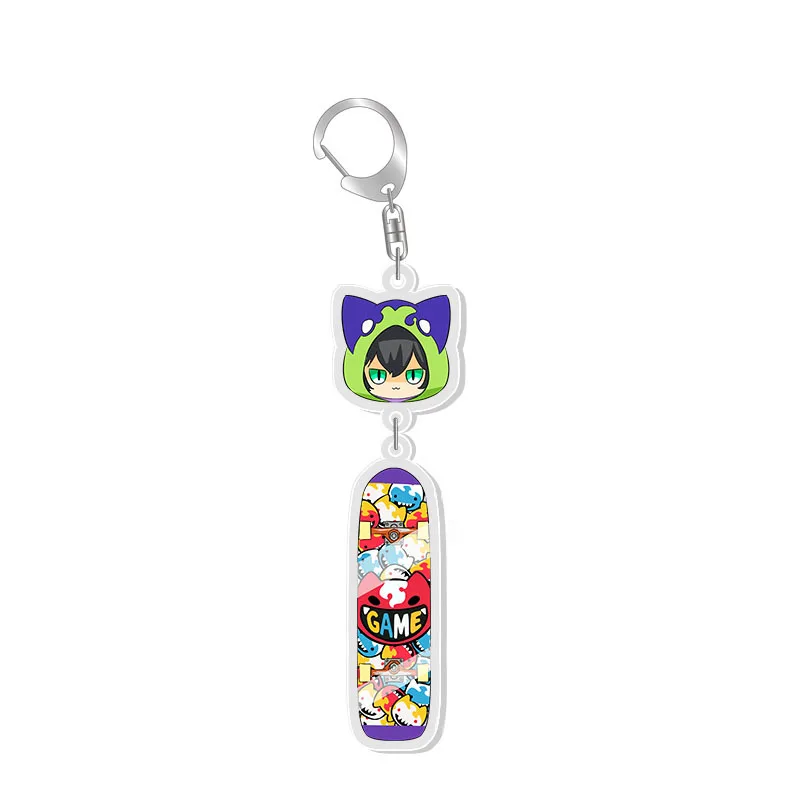 Boxin Custom Keychain Infinity Skateboard Animation Character Acrylic Keychain Pendant Cartoon Anime Jewelry Gift
