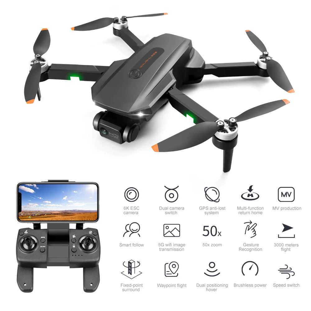 2021 Amazon Лидер продаж RG101 мини дроны 6K ESC HD Двойная камера профессиональный Дрон 5G Wifi GPS перезаряжаемые радиоуправляемые