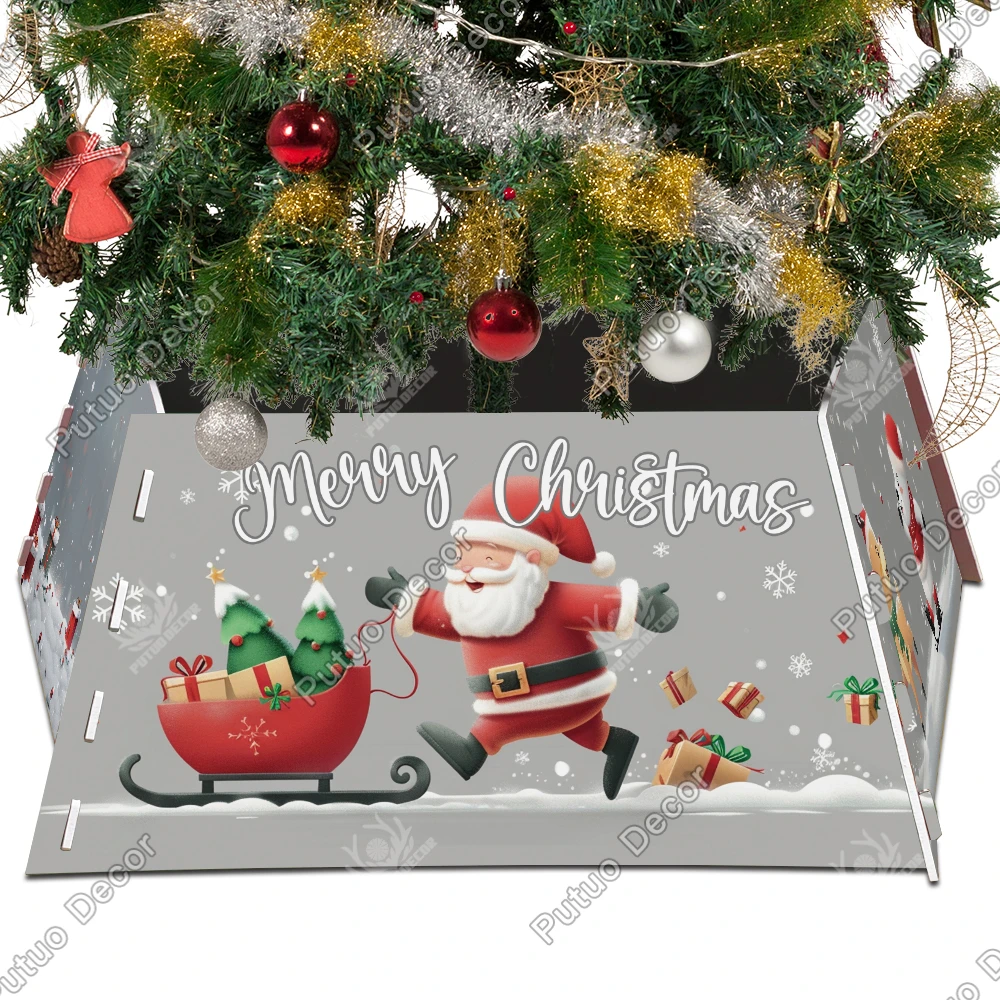 Putuo Decor PVC Christmas Tree Collar Christmas Tree Ring for Home Farmhouse Xmas Party Holiday Home Christmas Tree Decoration