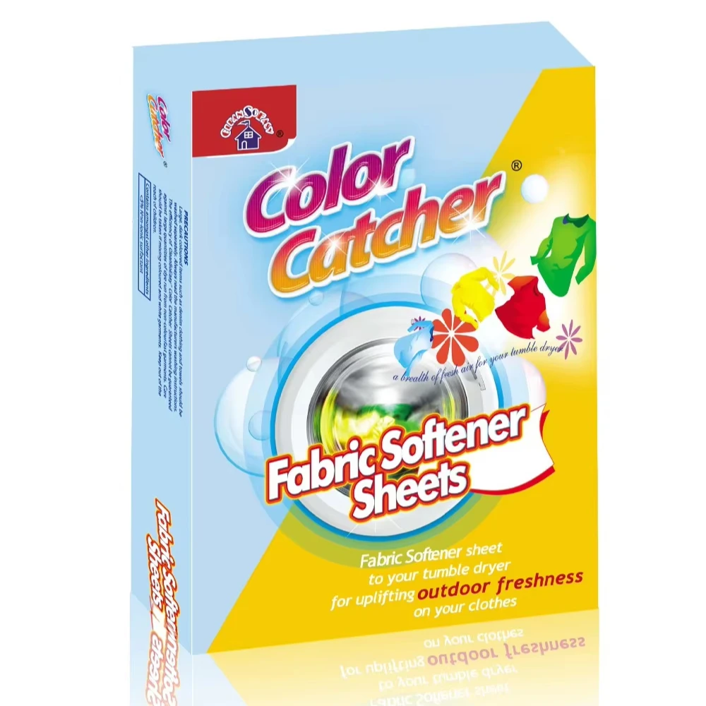 Factory price  Color Catcher +  fabric softener sheet 2-in-1 color grabber color magnet for washing