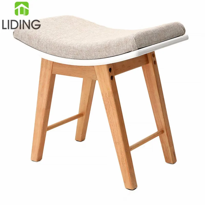 Hot Selling Wooden Piano Seat Vanity Stool with Rubberwood Legs