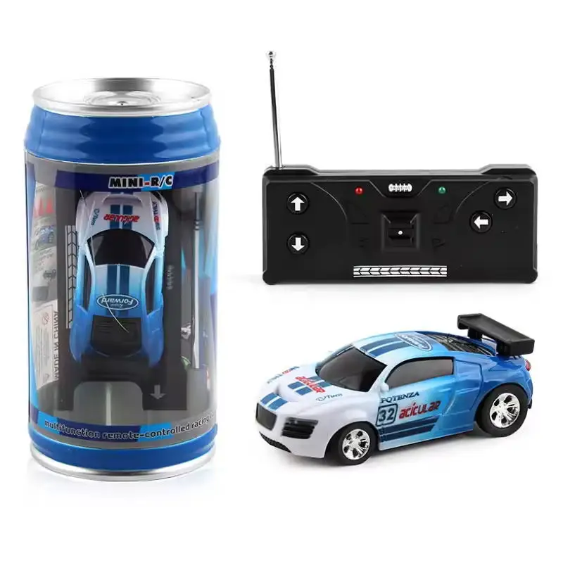Coke Can Mini RC Toy Car Radio Remote Control Racing Car Radio Control Toys car 6 colors with 4 palisades