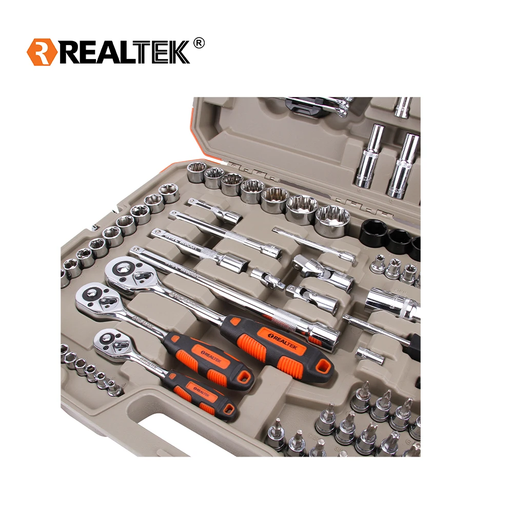Realtek профессиональный автомобильный механический инструмент CRV мастерская гараж авторемонт полный набор механических инструментов