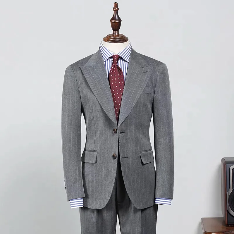 New style business Favorable price Slim fit Men Suit plaid blazer 2 Pieces custom mens suit