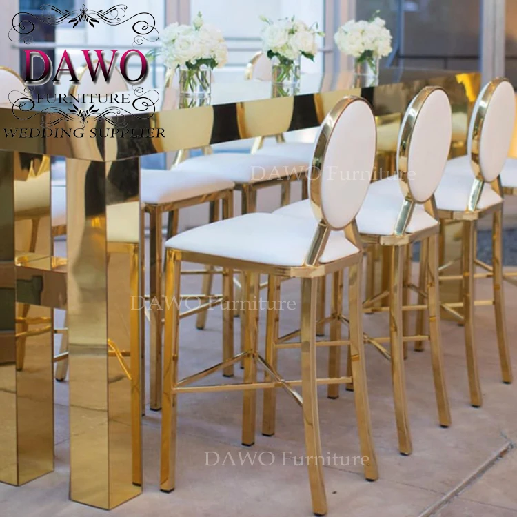 Wholesale white fancy high metal cocktail bar chairs