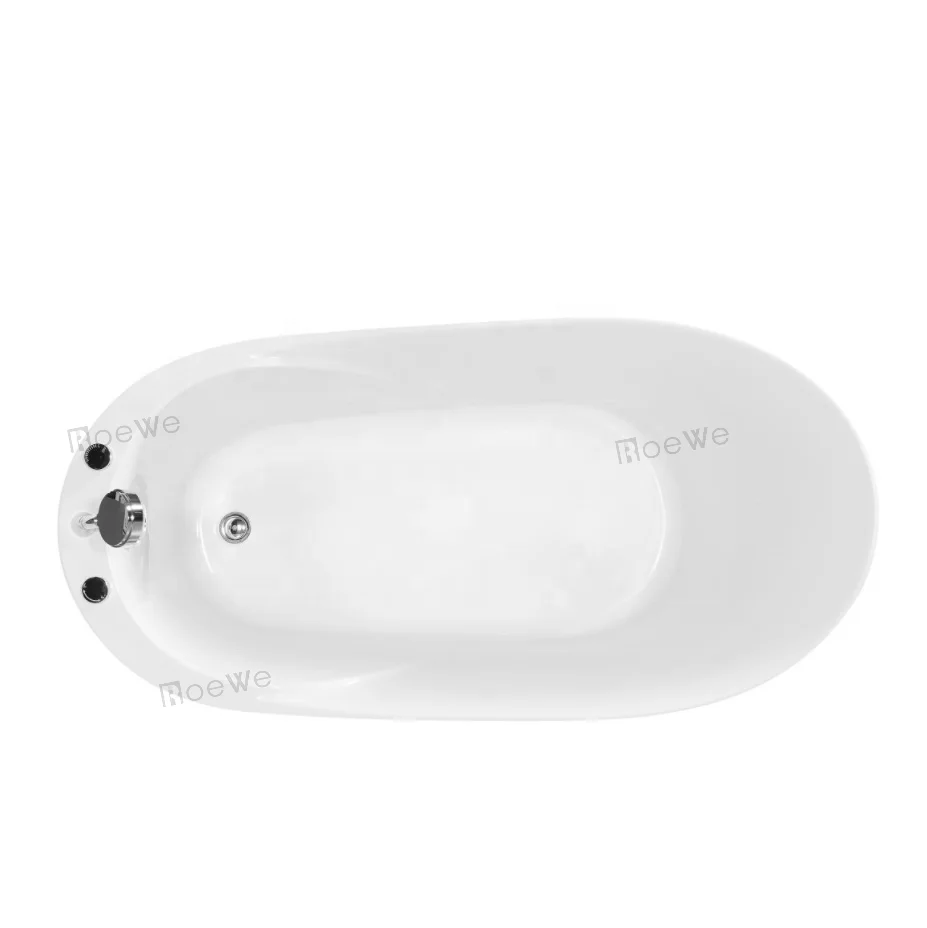 59 inch modern bathtub freestanding acrylic hot bath tubs with seat, stand alone mini bathtubs for small bathrooms soaking tub