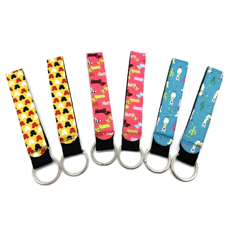 Wholesale Custom Neoprene Floating Keychain with Sublimation Screen Printing Logo Boat Swim Float Keychain