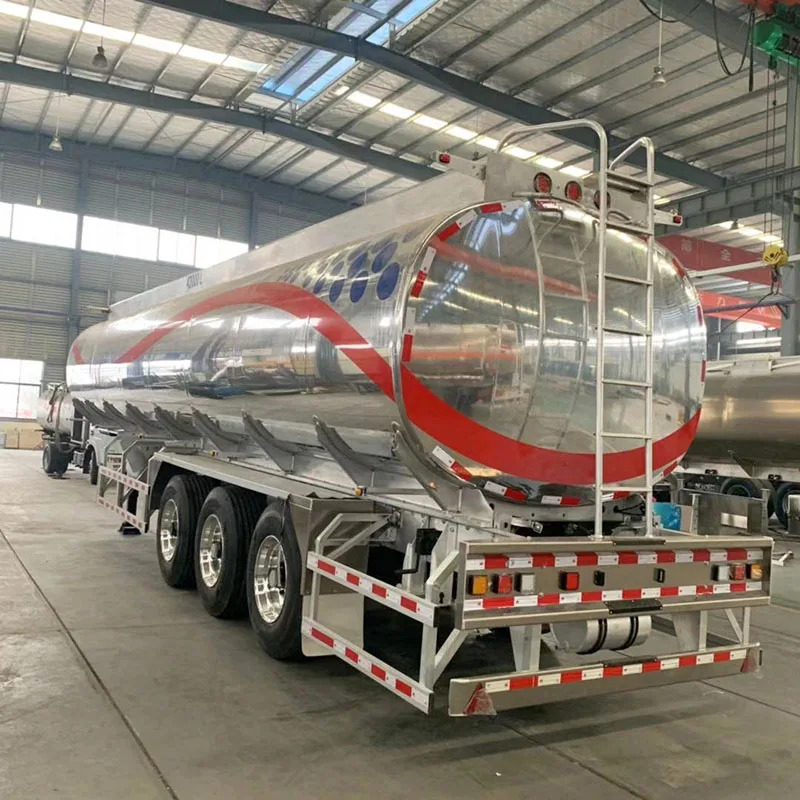 China supplier 36000liter 38000 liters Aluminum Alloy tank semi trailer fuel truck tanker