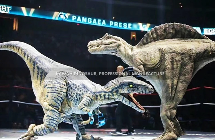 Commercial Show Man Control Walking Realistic Animatronic Dinosaurs Costume Boxing for Stage