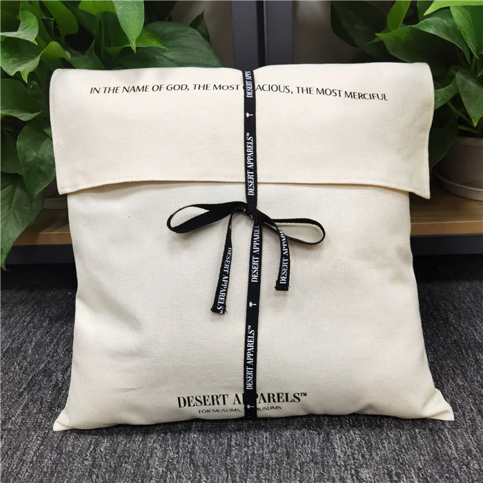 Hot Sale Large Organic Cotton Muslin Envelope Bag Pouch For Handbag Custom Logo Printed Cotton Envelope Dust Gift Bag