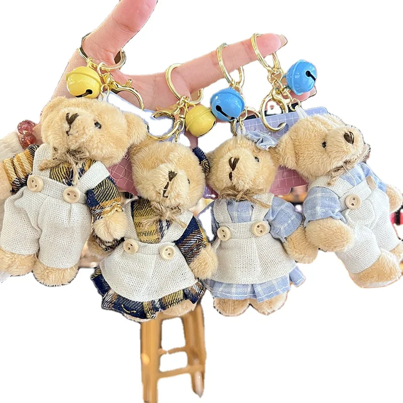 Custom Cartoon bear bag pendant figuration wholesale cute plush doll car key ring Teddy Bear Keychain