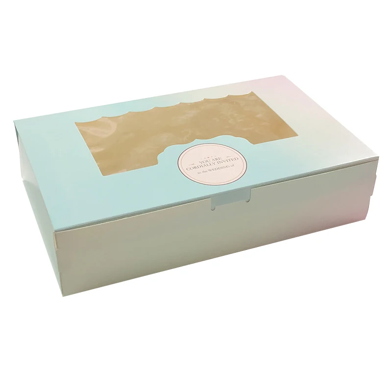 Custom Paperboard Wholesale Gift Grade Food Bakery Food Cake Chocolate Packaging Printing Cookies Pastry Boxes with Window
