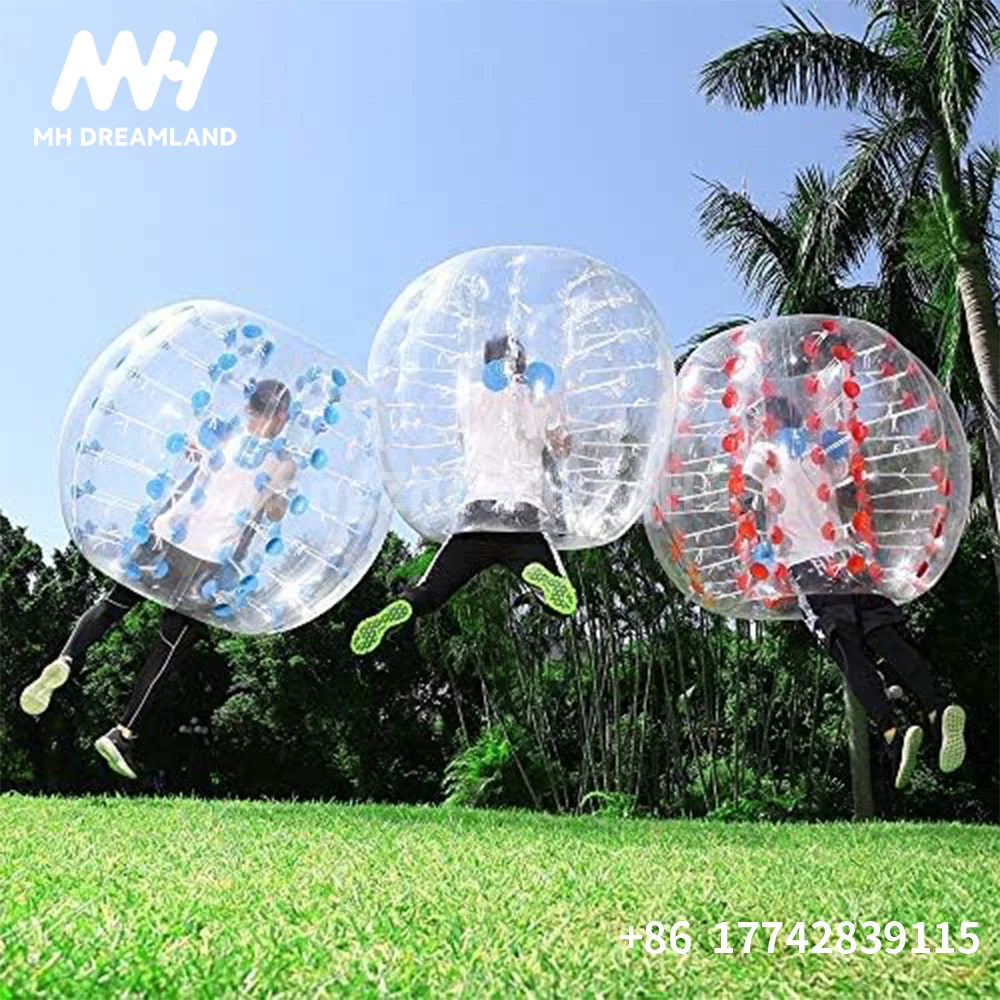 Adult TPU / PVC Inflatable Bumper Ball Human Bubble Football Soccer Ball Body Zorb Suit Colored Dots