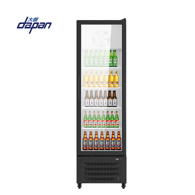 Upright Beverage Display Refrigerator Commercial Supermarket Fridge For Drinks 1 Door Beverage Cooler