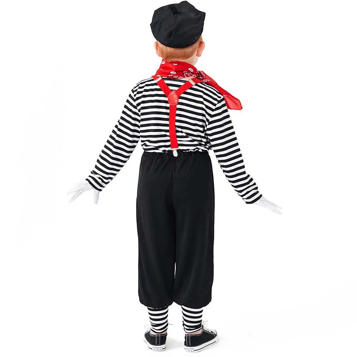 Men Black White Silent Actor Suit Outfit French Mimic Clown Costumes CARR-036