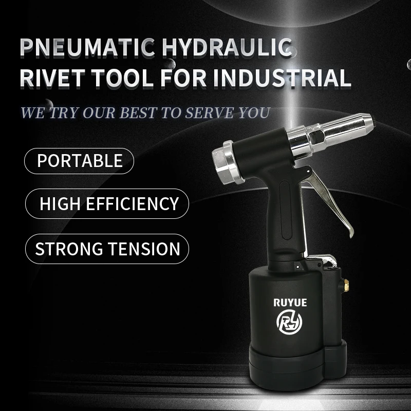 
Heavy Duty Labor-saving Air Hydraulic Drive Riveter Professional Pop Pneumatic Riveting Gun Rivet Tool with 1/4' Nose Pieces 