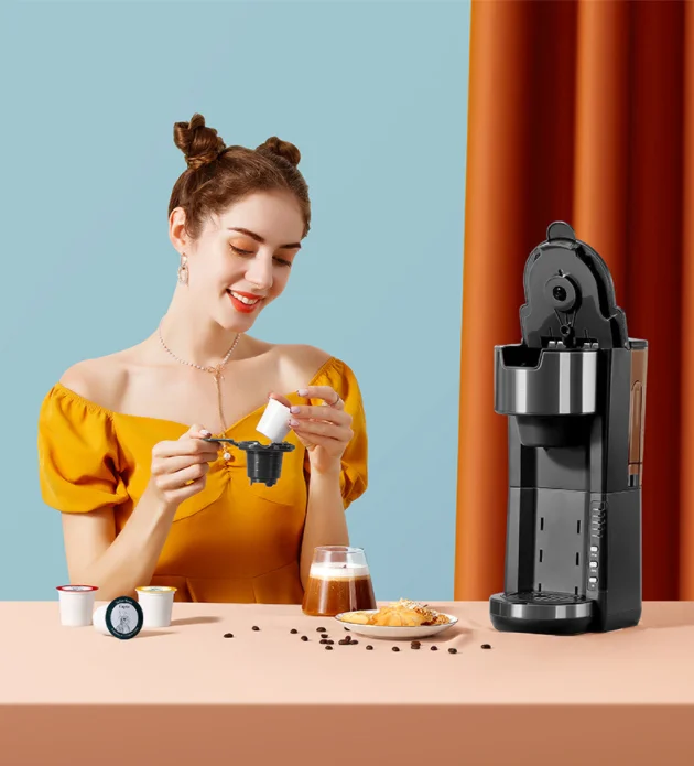 3 In 1 Multi Electric Office Automatic Espresso Coffee Machine K Cup Capsule And Ground Coffee Coffee Maker