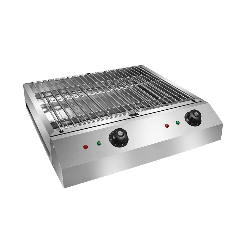 High-power Electric BBQ Grill with Air switch & Dual control Table-top Square Kebab Barbecue machine for BBQ Party