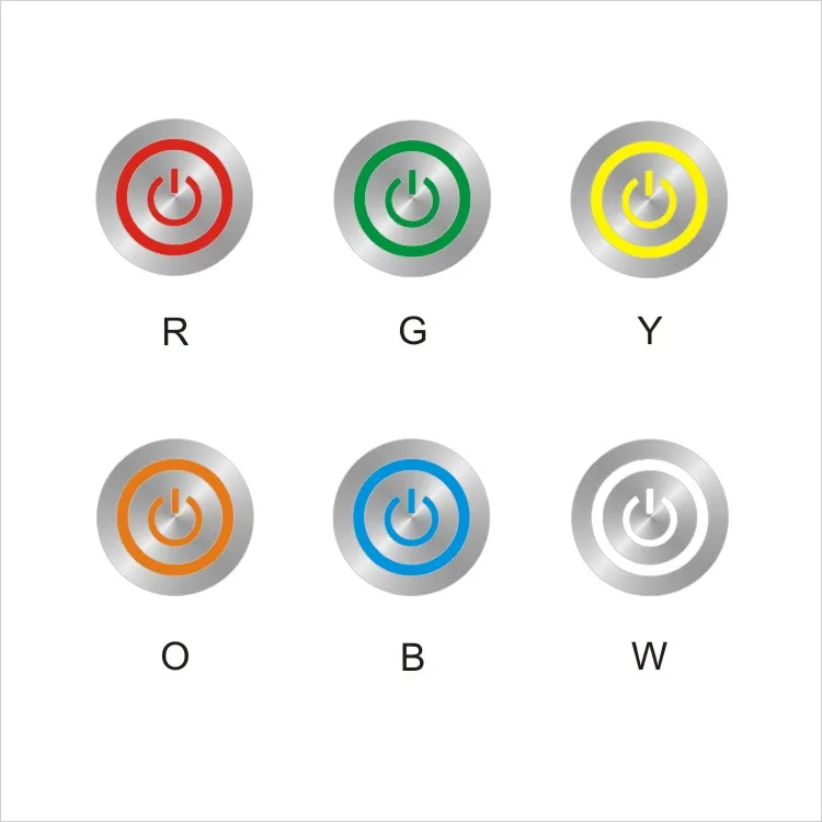 No.50 symbol ONPOW (CE, ROHS) LAS2GQ 16mm 1NO1NC ring illuminated power symbol brass pushbutton switch