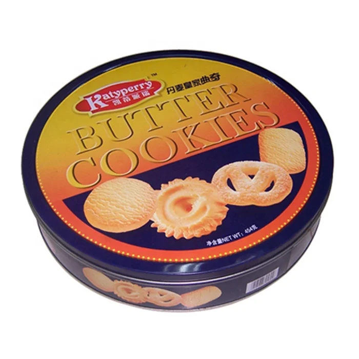 Круглый красивый металлический жестяной контейнер пищевого класса, жестяной контейнер для печенья, тортов, печенья