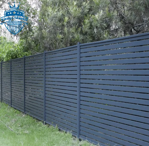 Eco Friendly manufacture black 4x8 outdoor aluminum privacy fence screen horizontal pool slat garden fence panels