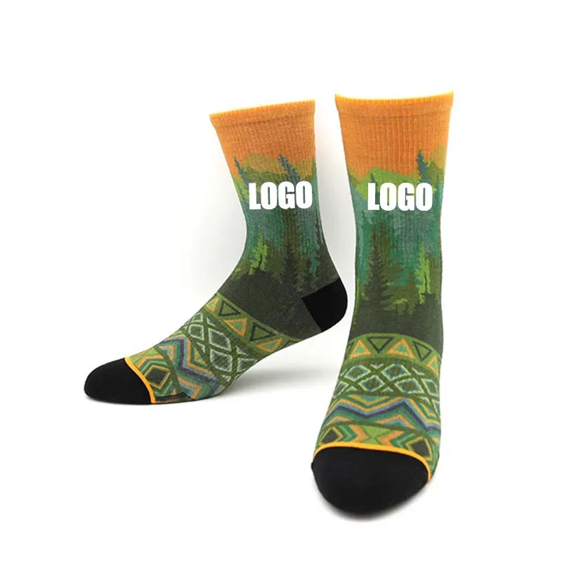 SHANXIN High Quality Custom Merino 3D Printing Professional Outdoor Hiking Socks Mid-tube Socks Autumn Winter Wool Ski Socks