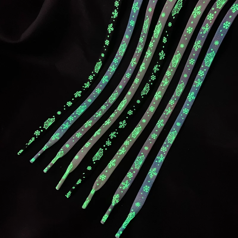 Custom fashion wholesale colorful  lacet fluorescent glow in the dark shoe laces luminous shoelaces