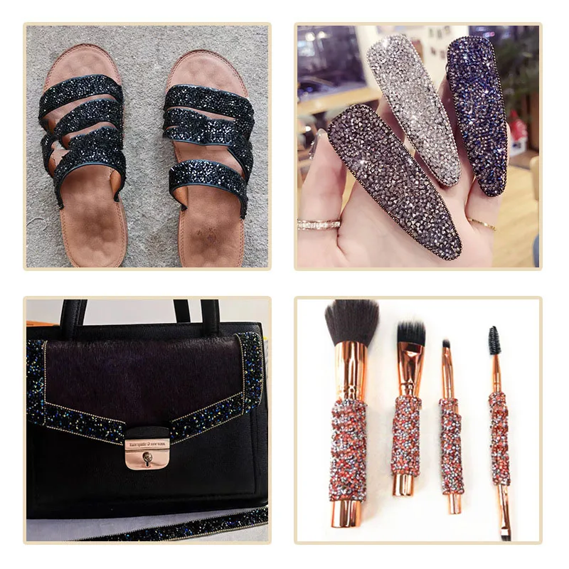 24*40Cm Adhesive Rhinestone Mesh Sheets Hot Fix Crystal Rhinestone Mesh Trimming