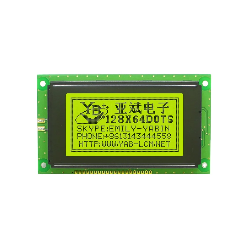 3.27 inch 113X65 mm 128X64 12864  monochrome Graphic Lcd Module Display YB12864A