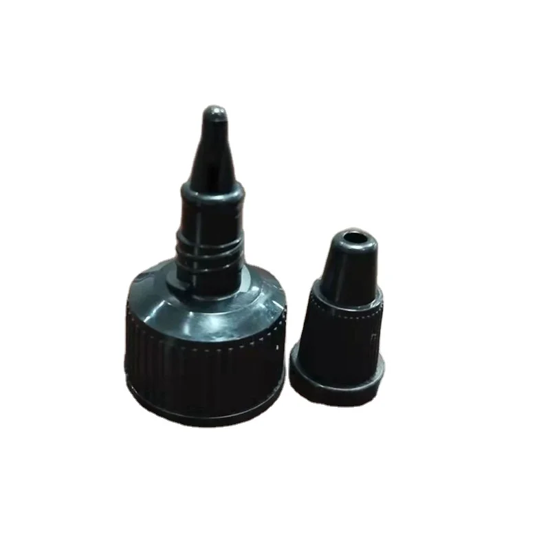 18/410 20/410 24/410 Black  Plastic Long Nozzle Dropper Cap Twist Open Dispensing Bottle Cap