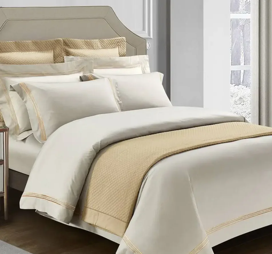 manufacturers High quality 100% cotton satin Bed Sheet Bedding Set Comforter Set for luxury hotel hotel bedding set