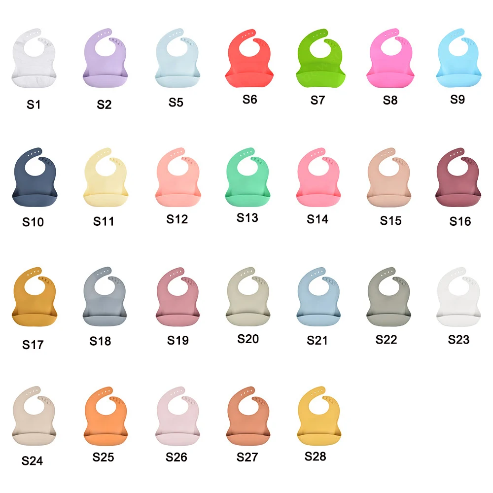 Baby Drool Teething Bibs Wearable Silicone Waterproof Silicone Bib Pacifiers Silicone Baby Bib