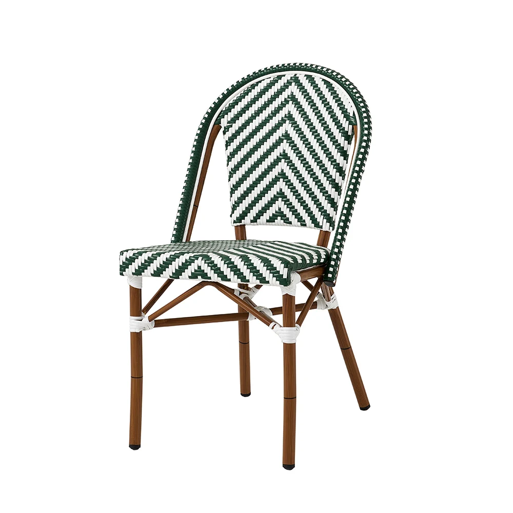 Commercial Furniture Paris Bamboo Cafe Chair Outdoor French Bistro Rattan Wicker Chairs for Stree Dining Coffee Shop
