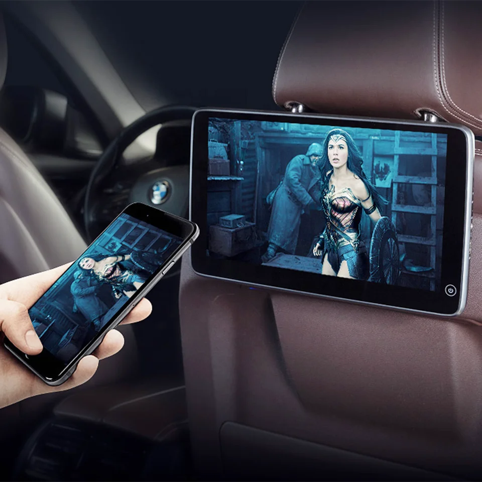 OEM Hidden Wiring Mounting HD 4K Video Android Car Headrest Player Touch Screen for New BMW 11.6 inch Two pcs