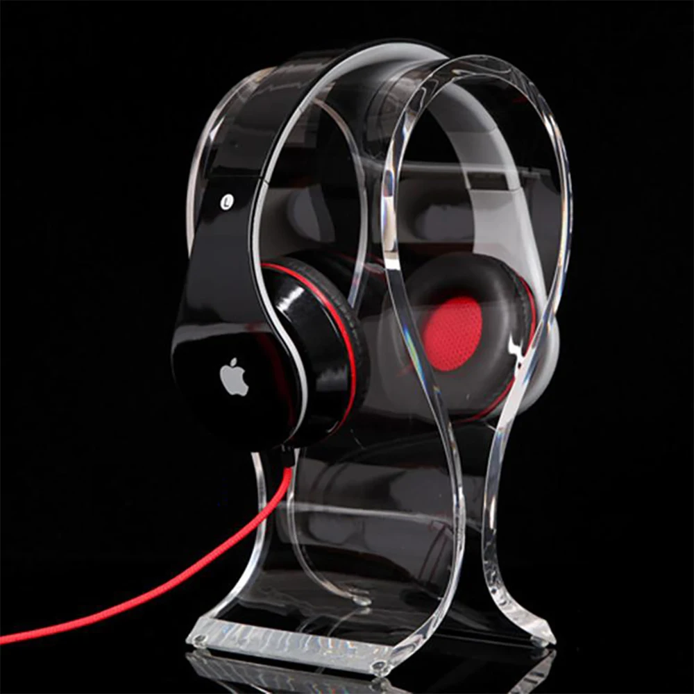 Acrylic Headphone Holder Hanger cellphone Headset Accessories Display Stand transparent clear desk holder headphones holder hook