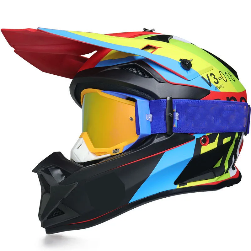 High Quality ABS Professional Rally Motocross Full Face Protective Helmet Mountain Racing Downhill Bike Kart Ski Helmet